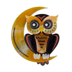 Erstwilder - A Moon With View Owl Brooch (2019) - 20th Century Artifacts