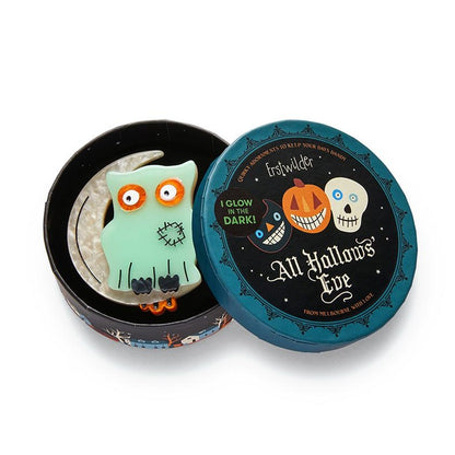 Erstwilder - A Most Ghostly Owl GITD Brooch (2022) - 20th Century Artifacts