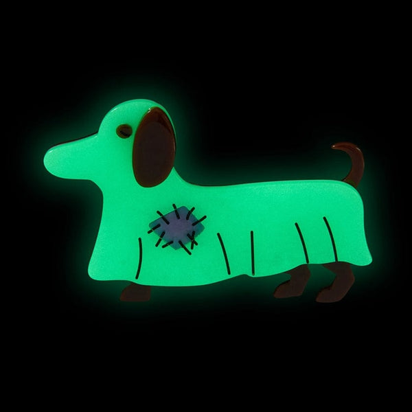 Erstwilder - A Most Ghostly Pooch GITD Brooch - 20th Century Artifacts