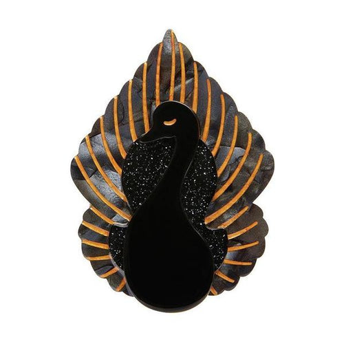 Erstwilder - Ailes Noires Black Swan Brooch - 20th Century Artifacts