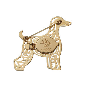 Erstwilder - Ainslee the Afghan Hound Perfume Brooch - 20th Century Artifacts