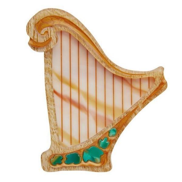 Erstwilder - Ancient Movements Irish Harp Brooch (2020) - 20th Century Artifacts