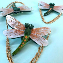 Load image into Gallery viewer, Erstwilder - As The Dragon Flies Dragonfly Brooch (2020) green - 20th Century Artifacts