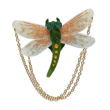 Load image into Gallery viewer, Erstwilder - As The Dragon Flies Dragonfly Brooch (2020) green - 20th Century Artifacts