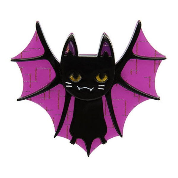 Erstwilder - Bat Cat Brooch (2016) purple - 20th Century Artifacts