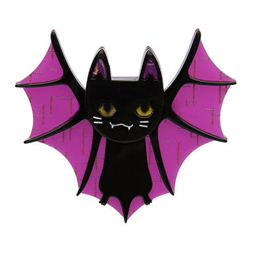 Erstwilder - Bat Cat Brooch - Purple (2016) - 20th Century Artifacts