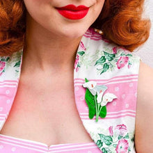 Load image into Gallery viewer, Erstwilder - Beauty Blooms Calla Lily Brooch (2019) white - 20th Century Artifacts