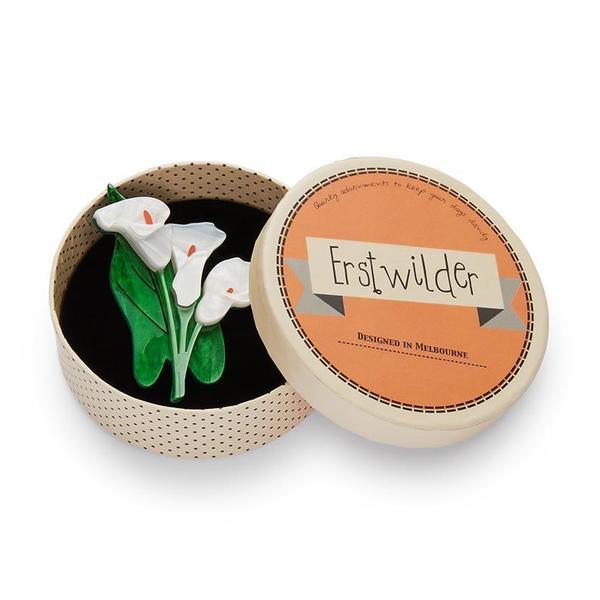 Erstwilder - Beauty Blooms Calla Lily Brooch (2019) white - 20th Century Artifacts