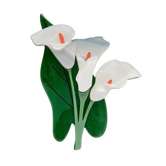 Erstwilder - Beauty Blooms Calla Lily Brooch (2019) white - 20th Century Artifacts