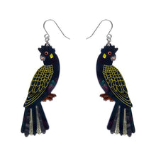 Load image into Gallery viewer, Erstwilder - Bella the Black Cockatoo Drop Earrings (Jocelyn Proust) - 20th Century Artifacts