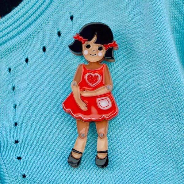 Erstwilder - Bendy Wendy Doll Brooch (2018) - 20th Century Artifacts