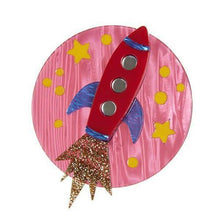 Load image into Gallery viewer, Erstwilder - Blast Off! Rocket Brooch (2016) - 20th Century Artifacts