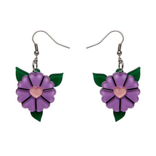 Erstwilder - Blue Blooms Drop Earrings - 20th Century Artifacts