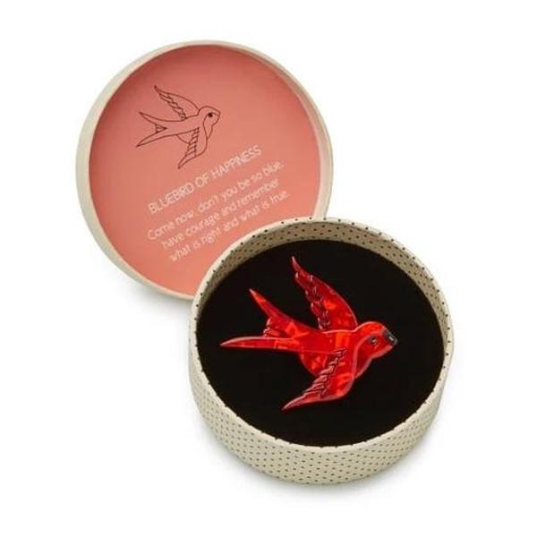 Erstwilder - Bluebird of Happiness Swallow Brooch (2016) (red) - 20th Century Artifacts