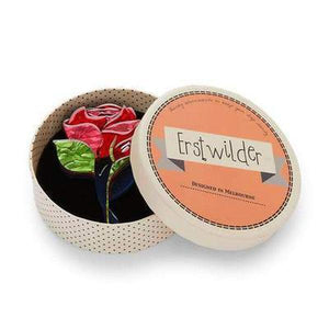 Erstwilder - Budding Romance Rose Brooch (2019) red - 20th Century Artifacts