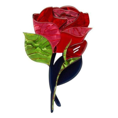 Erstwilder - Budding Romance Rose Brooch (2019) red - 20th Century Artifacts