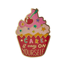 Load image into Gallery viewer, Erstwilder - Cake it Easy on Yourself Enamel Pin - 20th Century Artifacts