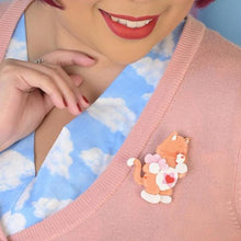 Load image into Gallery viewer, Erstwilder - Care Bears Proud Heart Cat Brooch (2020) - 20th Century Artifacts