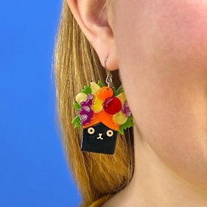 Erstwilder - Catmen Miranda Drop Earrings (Terry Runyan) - 20th Century Artifacts
