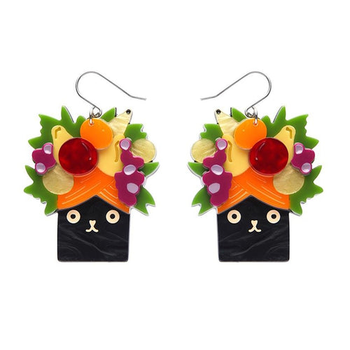 Erstwilder - Catmen Miranda Drop Earrings (Terry Runyan) - 20th Century Artifacts