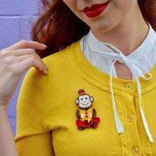 Load image into Gallery viewer, Erstwilder - Charley Chimp Brooch (2018) - 20th Century Artifacts