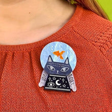 Load image into Gallery viewer, Erstwilder - Clairvoyant Cat Brooch (Terry Runyan) - 20th Century Artifacts