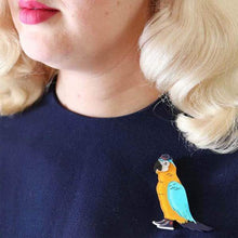 Load image into Gallery viewer, Erstwilder - Corey the Macaw Brooch (2018) - 20th Century Artifacts