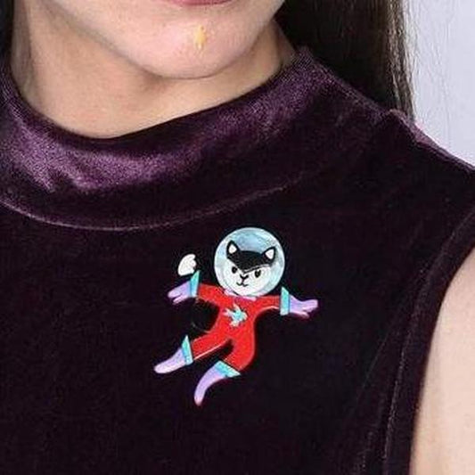 Erstwilder - Cosmic Kitty Space Cat Brooch - 20th Century Artifacts