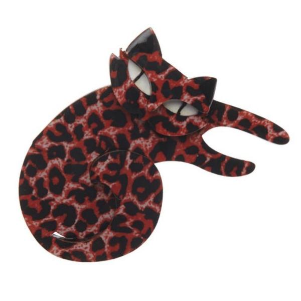 Erstwilder - Curling Cassandra Cat Brooch - 20th Century Artifacts