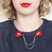 Load image into Gallery viewer, Erstwilder - Double Feature Lips Cardigan Clips (2018) - 20th Century Artifacts