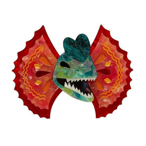 Erstwilder - Double the Fun Dilophosaurus Brooch - 20th Century Artifacts