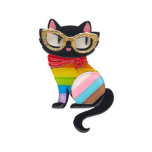 Load image into Gallery viewer, Erstwilder - Elissa the Rainbow Cat Brooch - 20th Century Artifacts
