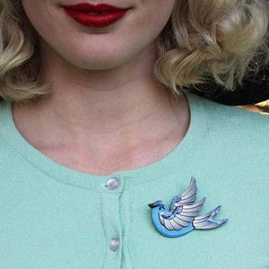Erstwilder - Fancie Jo Sparrow Brooch (2016) blue - 20th Century Artifacts