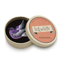 Load image into Gallery viewer, Erstwilder - Fancie Jo Sparrow Brooch (2016) purple - 20th Century Artifacts