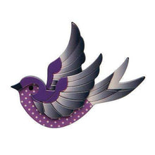 Load image into Gallery viewer, Erstwilder - Fancie Jo Sparrow Brooch (2016) purple - 20th Century Artifacts