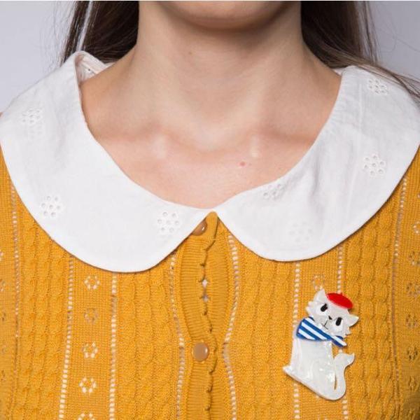 Erstwilder - Farrah the French Kitty Cat Brooch (2017) - 20th Century Artifacts