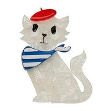 Load image into Gallery viewer, Erstwilder - Farrah the French Kitty Cat Brooch (2017) - 20th Century Artifacts