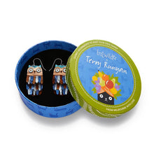 Load image into Gallery viewer, Erstwilder - Feather Dress Drop Earrings (Terry Runyan) - 20th Century Artifacts