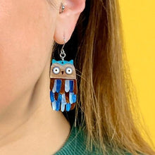 Load image into Gallery viewer, Erstwilder - Feather Dress Drop Earrings (Terry Runyan) - 20th Century Artifacts