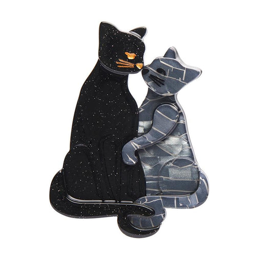 Erstwilder - Feline Embrace Cat Brooch - 20th Century Artifacts
