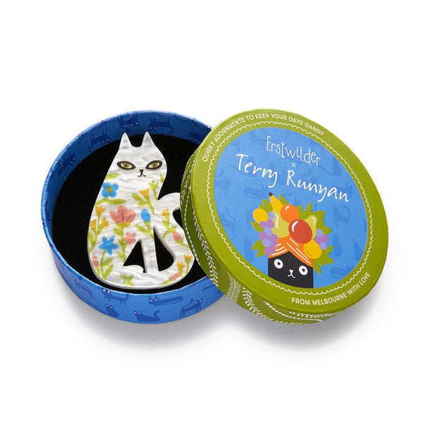 Erstwilder - Feline Florescence Brooch (Terry Runyan 1) - 20th Century Artifacts