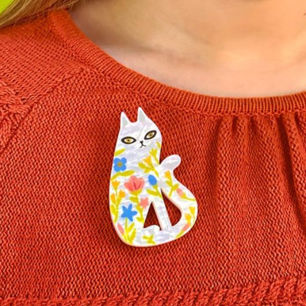 Erstwilder - Feline Florescence Brooch (Terry Runyan 1) - 20th Century Artifacts