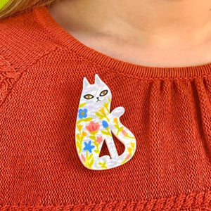 Erstwilder - Feline Florescence Brooch (Terry Runyan) - 20th Century Artifacts