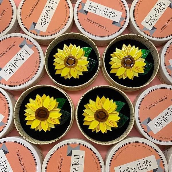Erstwilder - Follow the Sun Sunflower Brooch (2019) - 20th Century Artifacts