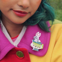 Load image into Gallery viewer, Erstwilder - Follow the White Rabbit Brooch - 20th Century Artifacts