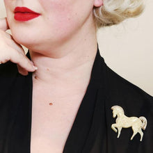 Load image into Gallery viewer, Erstwilder - Friesian Fancy Horse Brooch (2019) - 20th Century Artifacts
