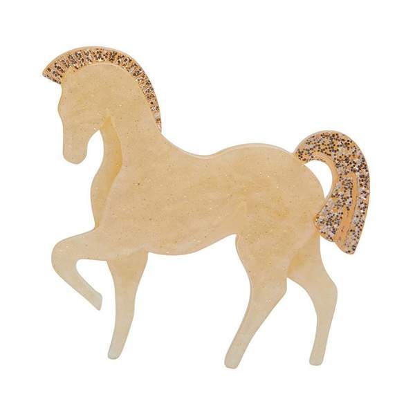 Erstwilder - Friesian Fancy Horse Brooch (2019) - 20th Century Artifacts
