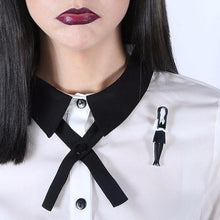 Load image into Gallery viewer, Erstwilder - Full of Woe Wednesday Addams Brooch (2016) - 20th Century Artifacts