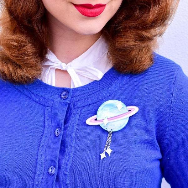 Erstwilder - God of Time Saturn Brooch (2020) - 20th Century Artifacts