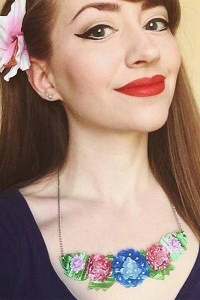 Erstwilder - Harmonious Hydrangea Necklace (2016) - 20th Century Artifacts